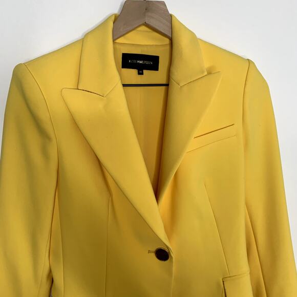 KOBI HALPERIN Dylan One-Button Tailored Jacket In Canary Yellow Womens Size XS - Picture 6 of 15